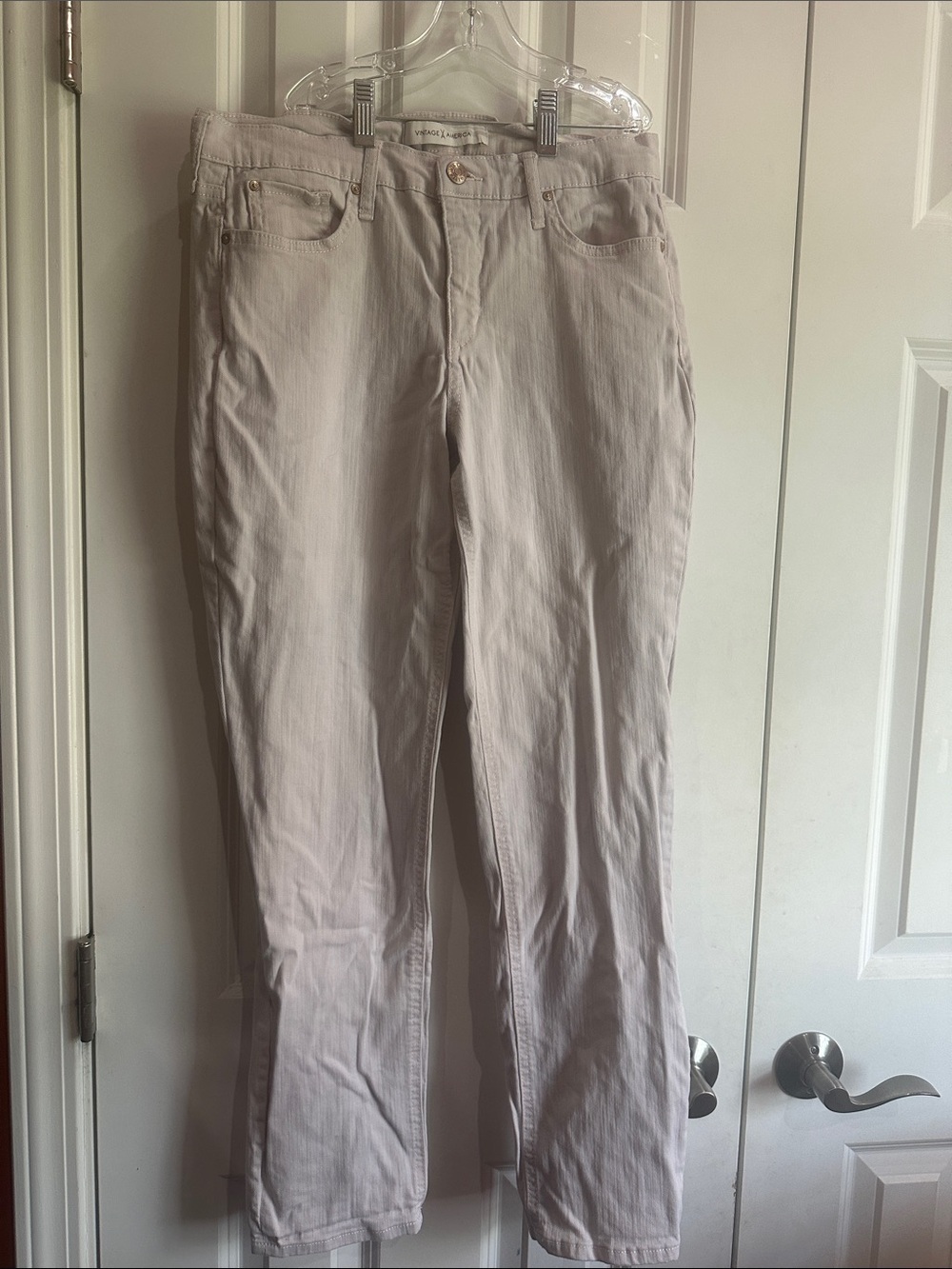 NWOT Vintage America Light Beige Boot-Cut Jeans size 10/30